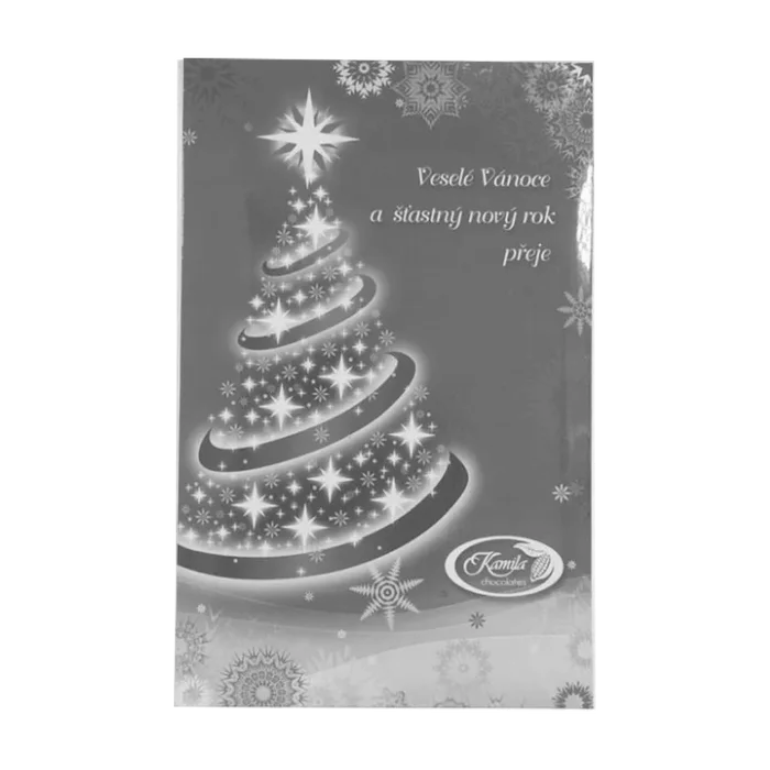 KAMILA CHOCOLATES Čokoláda vánoční tabulka hořká červená 70g